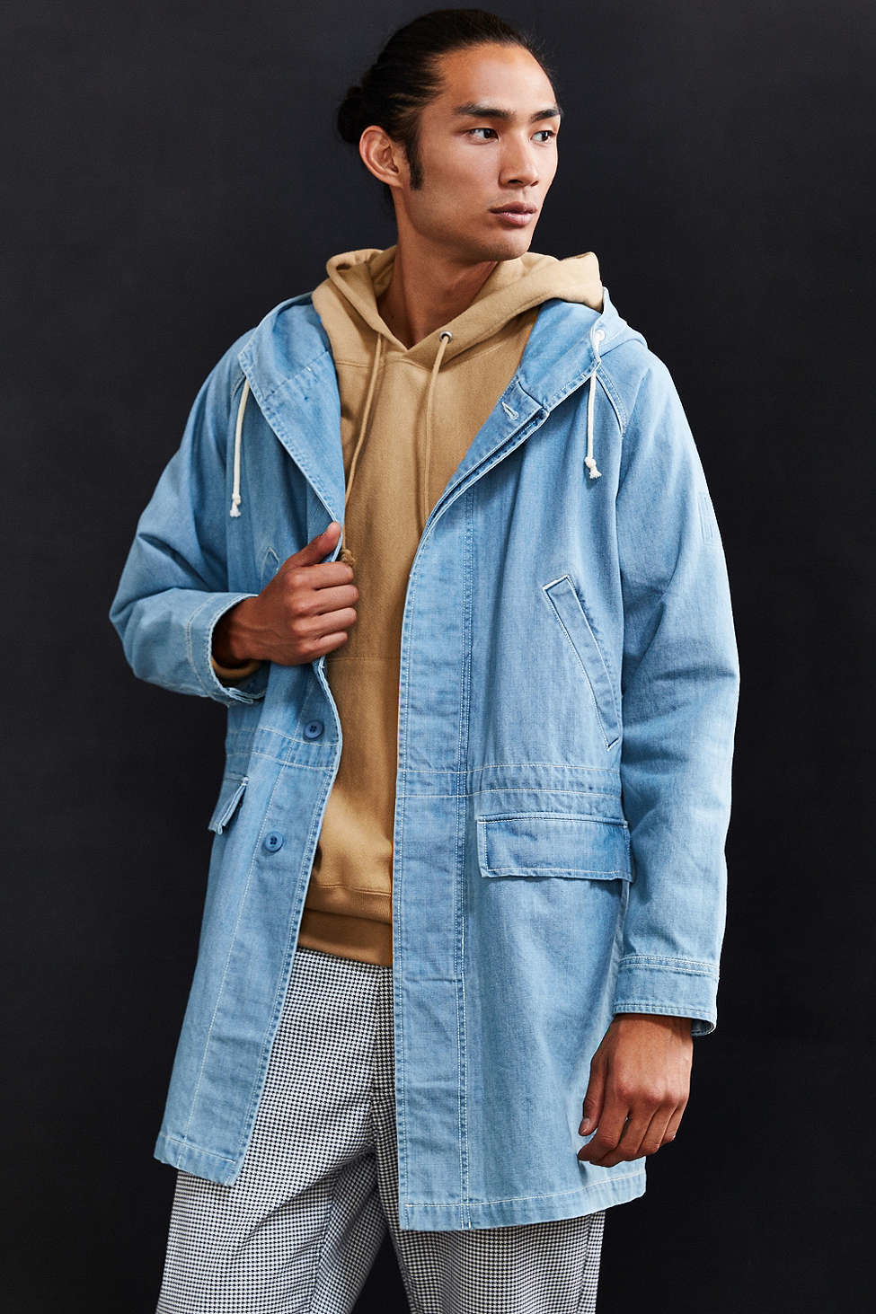 Stussy Long Denim Parka Jacket in Blue for Men | Lyst